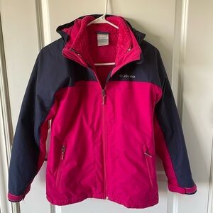 Girls Columbia, interchange jacket size large